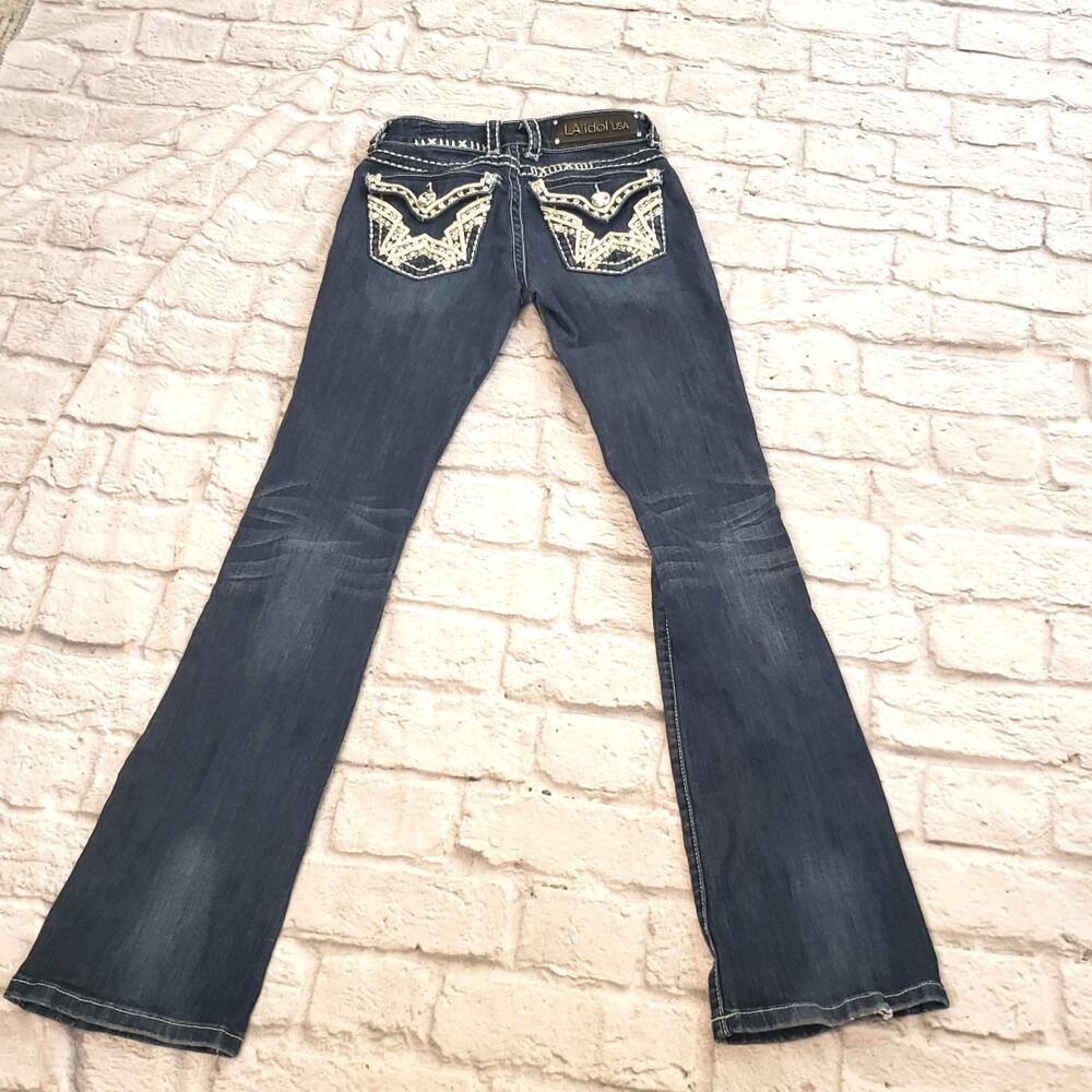 LA Idol Y2K style embellished Boot cut Jeans size 1/27 - Picture 8 of 8